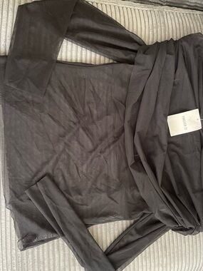 Forever 21 Sheer Black Long-Sleeve Layering Top